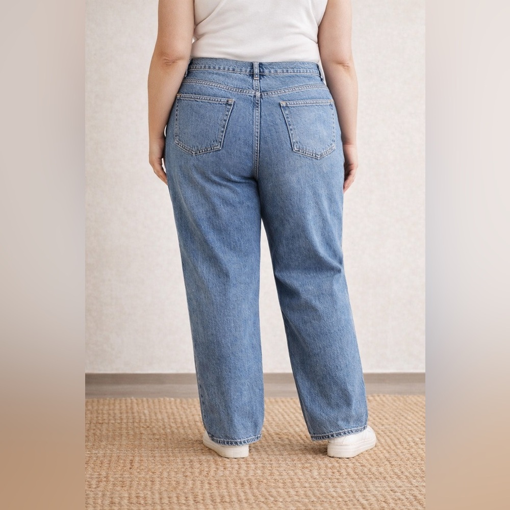 Boden High Rise Wide Leg Jeans Mid Vintage Wash Denim 32 perfect condition - Picture 2 of 6